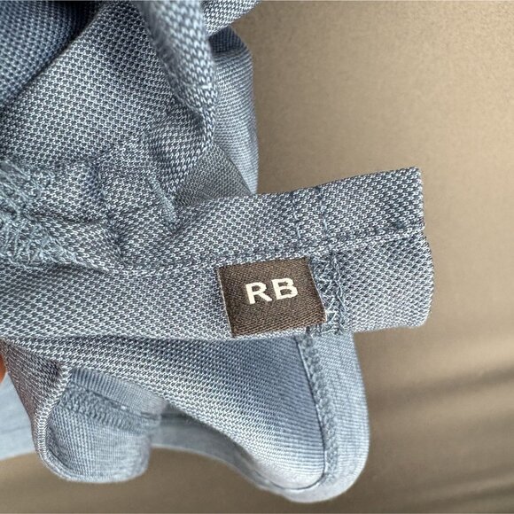 Robert Barakett Men's Casey Johnny Collar Polo XL Blue Pima Cotton Blend Golf - Picture 4 of 9